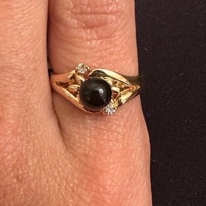 Onyx ring gold plated